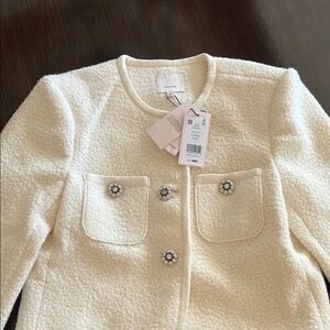 Cinq à Sept Cream Textured Jacket